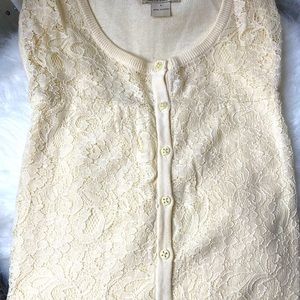 Cream colored lace long sleeve sweater
